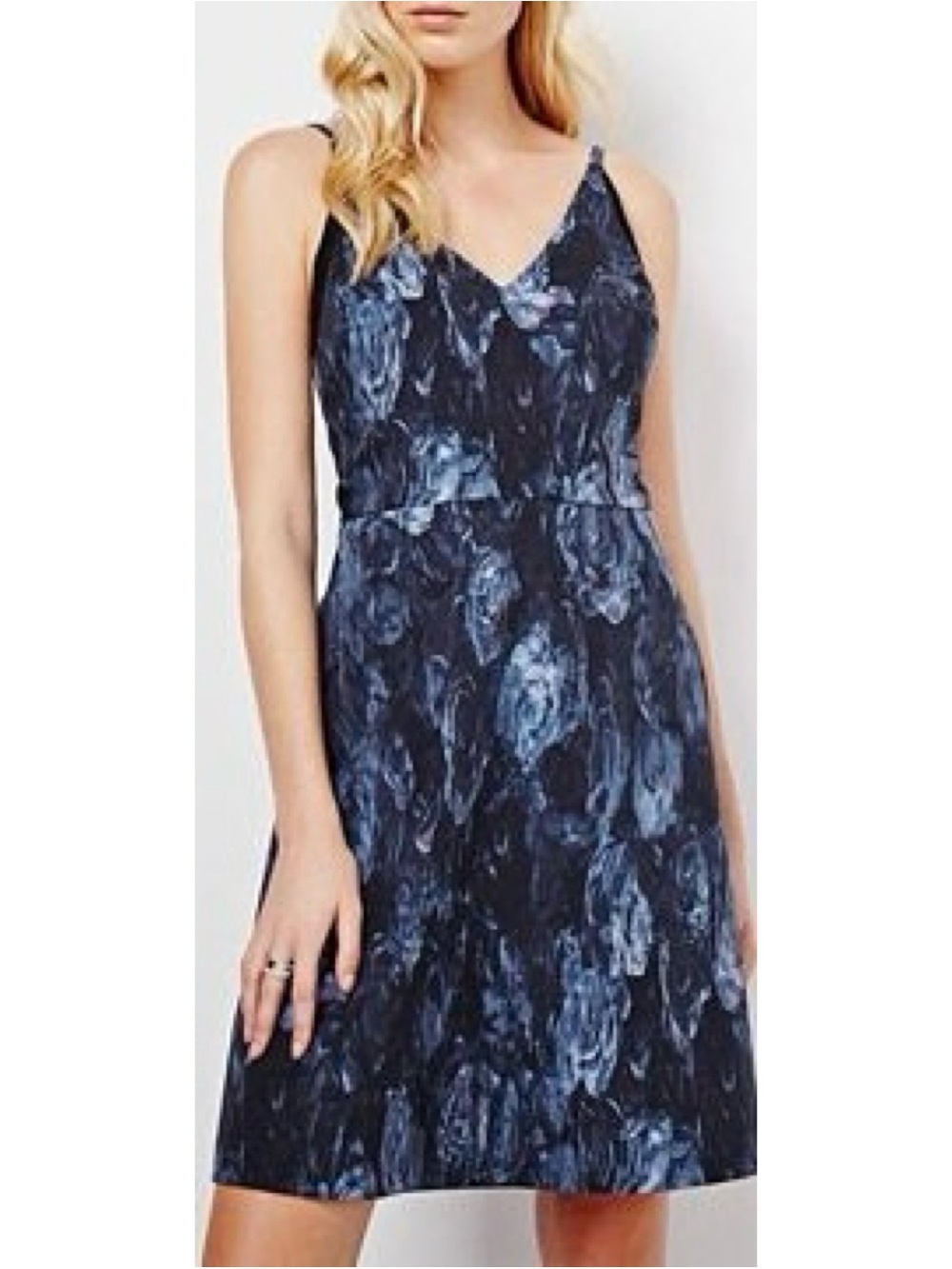 NWT RW&Co Blue Floral Cotton Pocket Dress